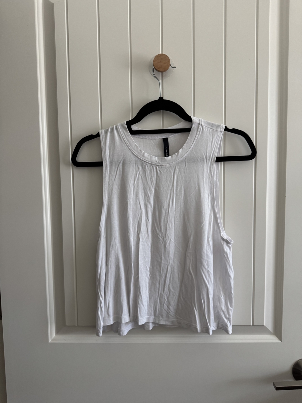 Carbon38 White Muscle Tank